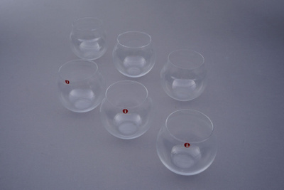 059. 6kpl Iittala 'Aroma' konjakkilasi, Timo Sarpaneva.