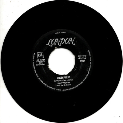 BILLY VAUGHN: Greenfields / La Paloma 7"