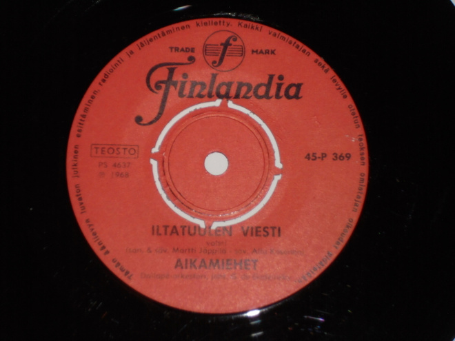 7" AIKAMIEHET - Iltatuulen Viesti - single 1968  EX-