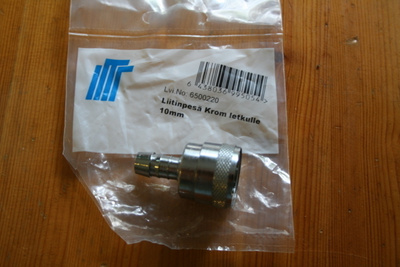 10 mm liitinpesä Krom letkulle - UUSI
