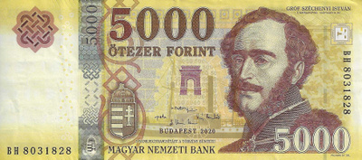 HUNGARY 5000 FORINT 2020. VF+ / XF-