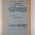 Aale Tynni : Lähde ja matkamies : runoja - pikkukuva 2