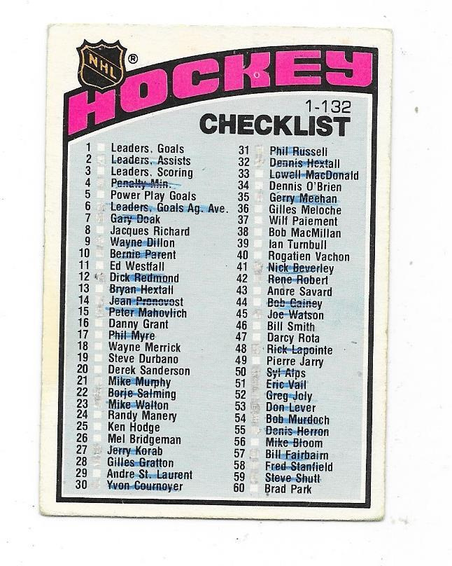 1976-77 OPC Checklist #116
