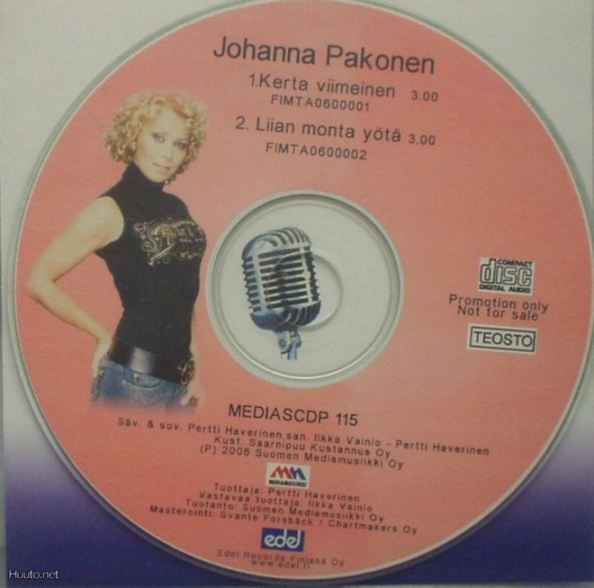 Johanna Pakonen  -  Kerta Viimeinen  -  CDS - Promo