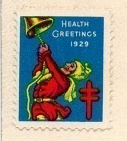 JOULUMERKKI USA 1929 / Health greetings - kellon soittaja.