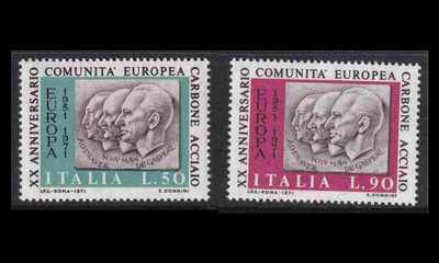 Italia 1333-4 ** Euroopan hiili- ja teräsyhteisö 20v (1971
