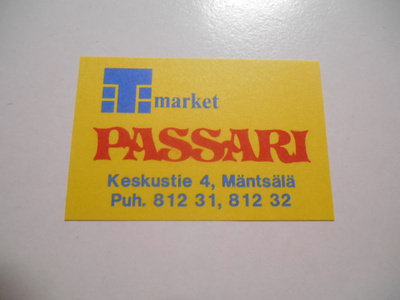TT Etiketti T-market Passari Mäntsälä