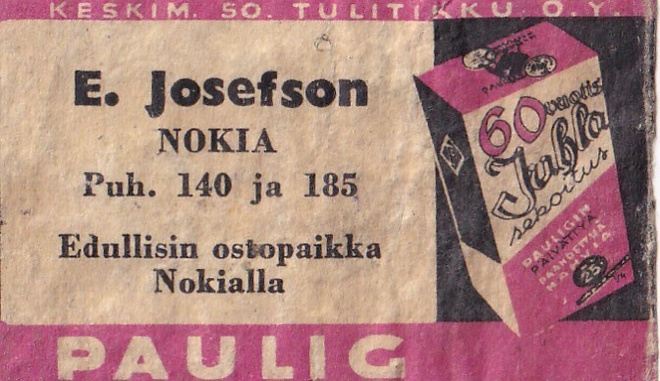 Nokia, E. Josefson , Paulig , s72