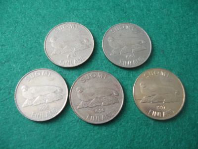 5 kpl 5 markkaa - 1993-1997