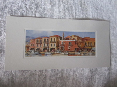 Rethymno - Crete Postikortti - akvarelli C. Graniou