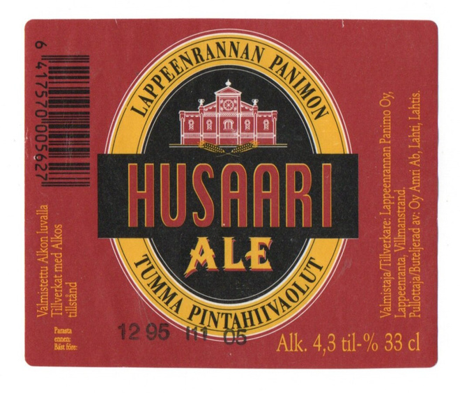 Lappeenrannan Panimo HUSAARI olut Etiketti