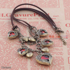 765 .. Retro Vintage Bronze Love Heart .. Kaulakoru - pikkukuva 2