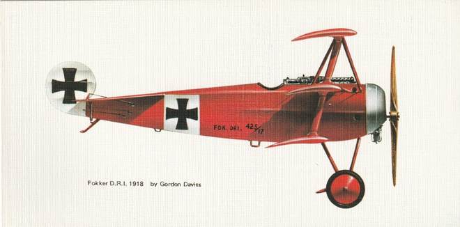 LENTOKONEKORTTI - FOKKER  D.R.I 1918