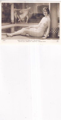 Nainen . Bathing girls c. 1905 b669