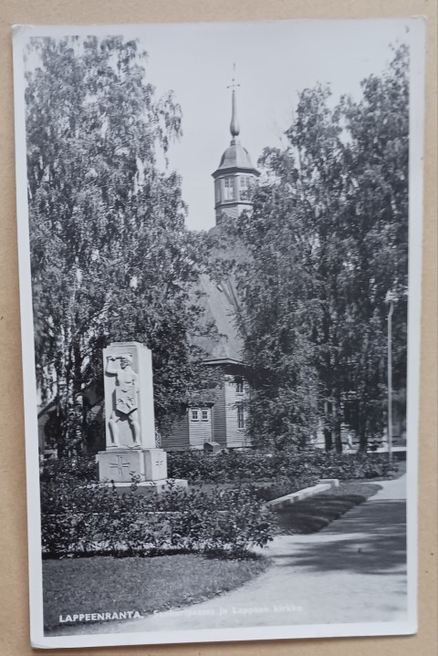 Lappeenranta, Sankaripatsas ja Lappeen kirkko, vkpk, p. 1953