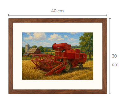 Uusi Massey Ferguson leikkuupuimuri art print 30 cm x 40 cm