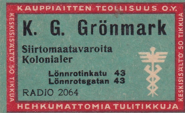 Helsinki, K. G. Grönmark , Radio  2064  1/16