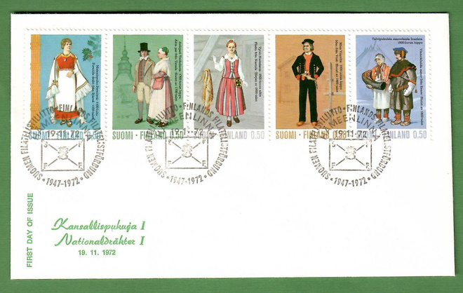 FDC 19.11.1972 Kansallispukuja 1 (100)