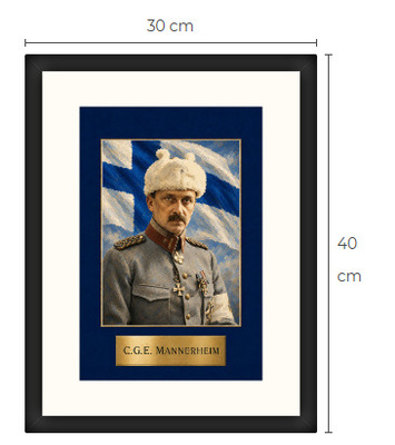Uusi Mannerheim art print kehystetty 30 cm x 40 cm