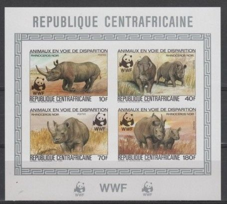 (SS049) CENTRAL AFRICA, 1983 (WWF. Black Rhinoceros). MNH**