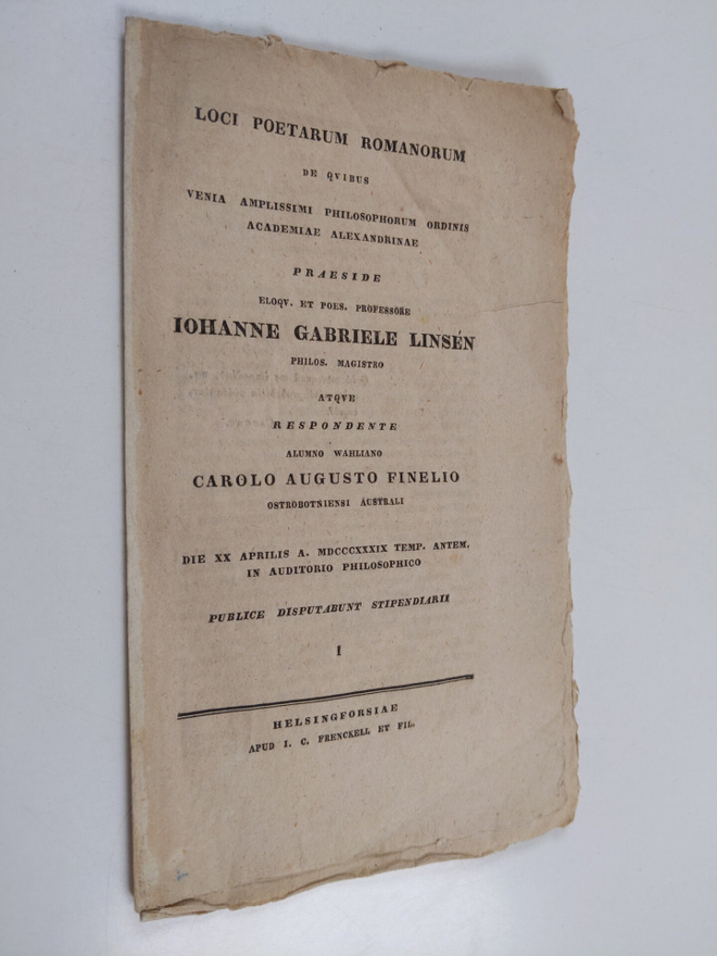 Johan Gabriel Linsen : Loci poetarum Romanorum de qvibus ...