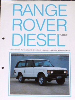 1984 Range Rover Turbo Diesel esite - KUIN UUSI - suomal