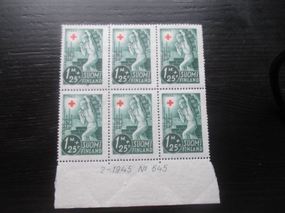 Punainen Risti 1mk+25p 1945 numerokuusilo **
