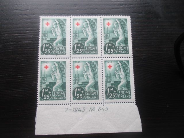 Punainen Risti 1mk+25p 1945 numerokuusilo **