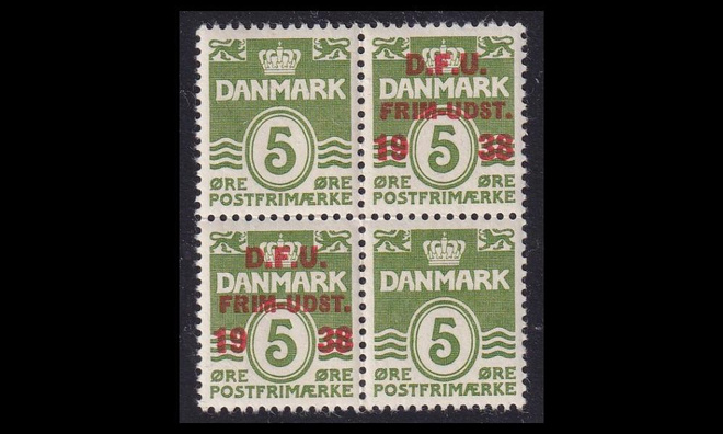 Tanska 243n ** postimerkin päivä neliö (1938)