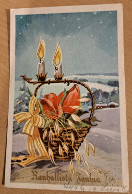 U.Maasio: kukkakori, kynttilät, kulkenut 1959