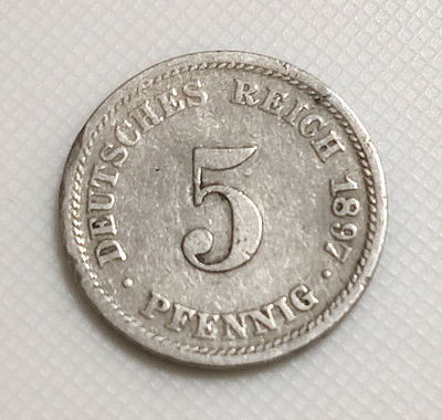 Saksa 5 Pfennig 1897D