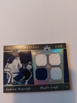 2006-07 Ultimate Premium Swatches Andrew Raycroft /50