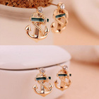 0347 .. 9k Kulta Elegant Crystal Ankkuri .. Korvakorut - pikkukuva 2