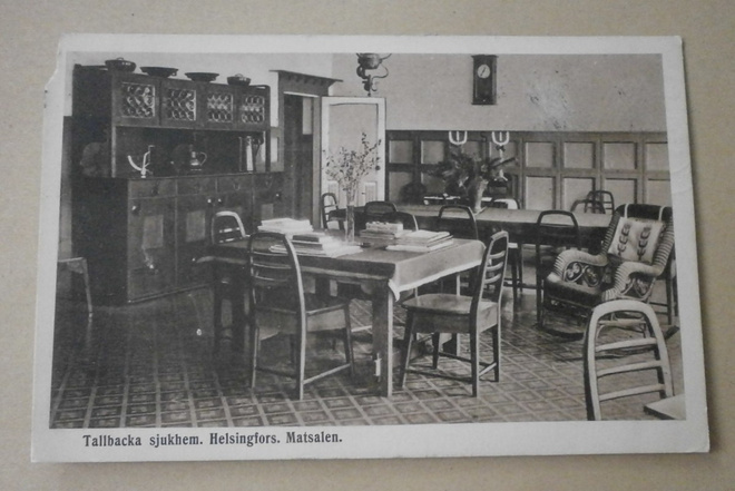 Helsinki, Tallbackan sairaskoti, ruokasali, p. 1910