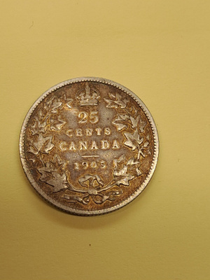 Canada 25 Cents 1905 Edward VII ag 925 Rare !