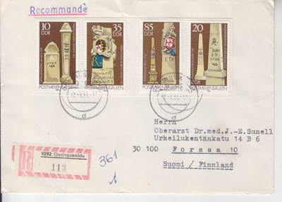 Saksa DDR1984 Postin matkatolppia.
