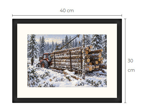 Uusi BM Volvo metsäkone traktori art print 30 cm x 40 cm
