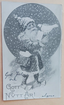 Joulu-ukko tuo postia ja kyyhkyn,  p. 1925