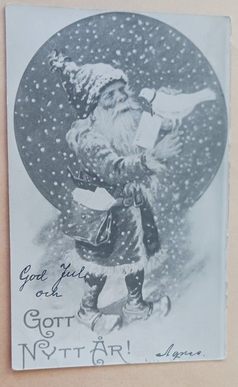 Joulu-ukko tuo postia ja kyyhkyn,  p. 1925