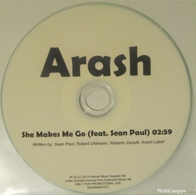 Arash Feat. Sean Paul • She Makes Me Go PROMO CDr-Single