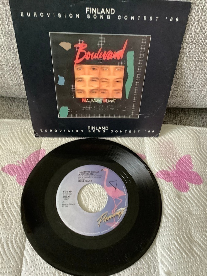 7" BOULEVARD:NAURAVAT SILMÄT MUISTETAAN PS(EUROVIISU) SINGLE