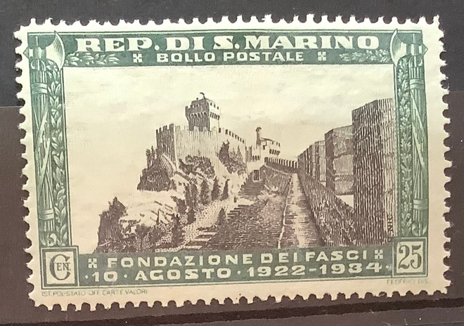 San Marino tasavalta linna cent 25 postimerkit