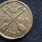 1 öre 1761.Adolf Frederik . Ruotsi-Sweden - pikkukuva 1