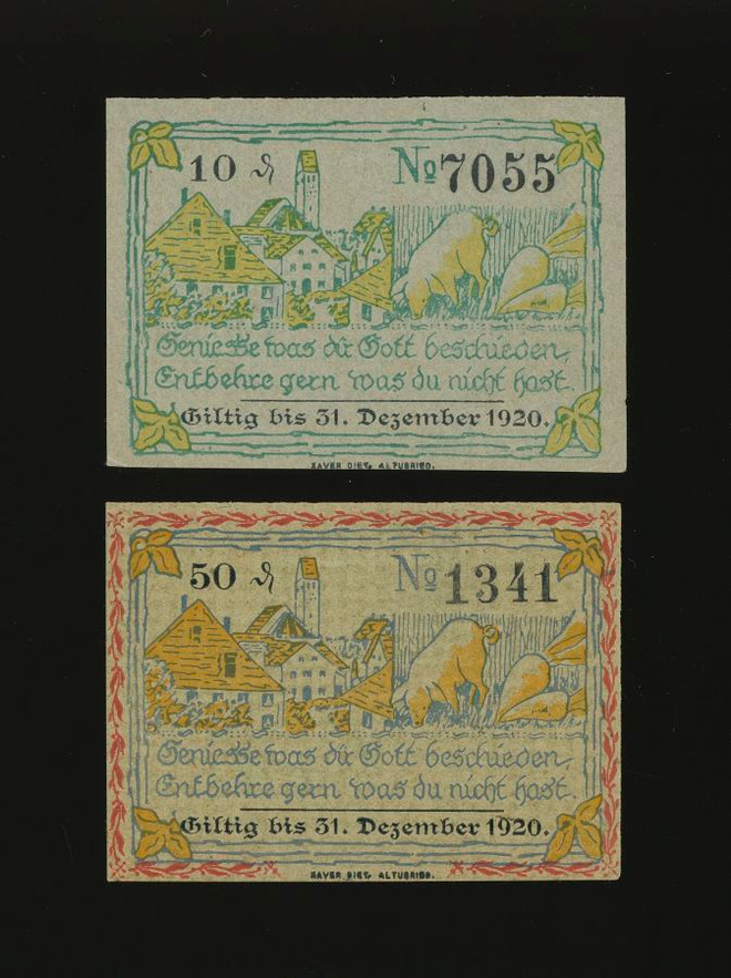 Saksa Notgeld 10, 50 Pfennig, Altusried