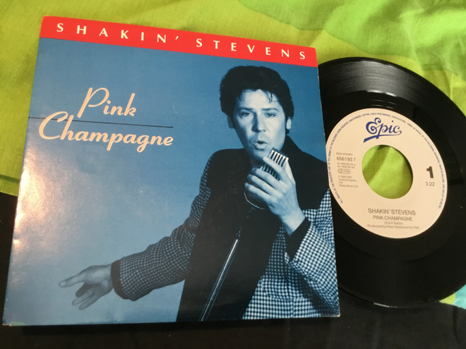 Shakin Stevens Pink Champagne single Nl ps 1990