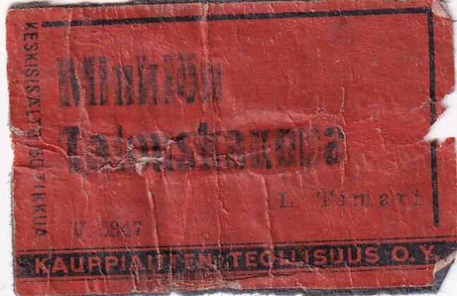 Minkiön Talouskauppa, V. 6847 ? L. Timari.  s56