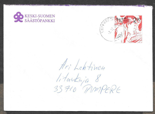 Postilähetys - Sarjakuva 100v (LAPE 1354) Leppävesi 2.12.96