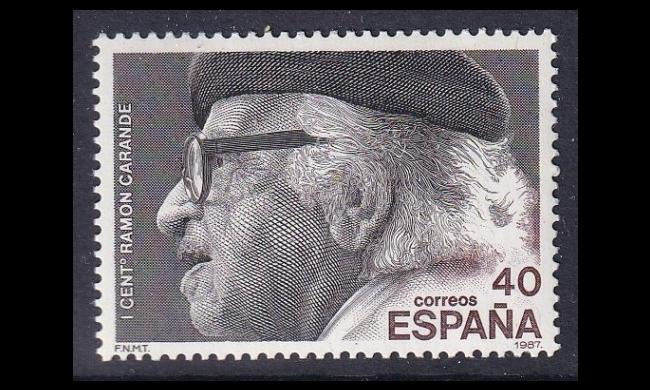 Espanja 2784 ** Kirjailija Ramón Carande (1987)