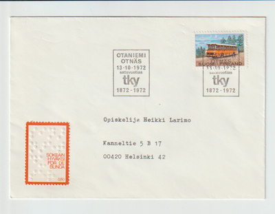 ERIKOISLEIMA ,13.10.1972, SATAVUOTIAS TKY, Otaniemi