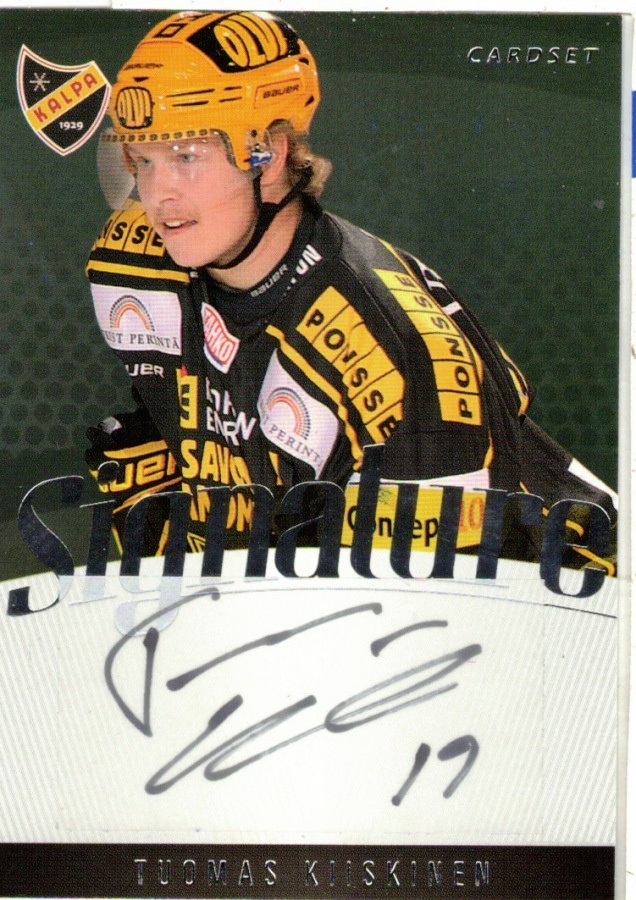 2011-12 Cardset TUOMAS KIISKINEN KalPa Signature nimmar